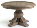 Table de jardin - Bois - 128 x 128 x 76 cm - Brun vieilli - Style rustique sculpté