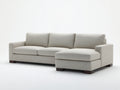 Canapé d'angle - tissu-bois - 272 x 180 x 84 cm - beige clair-marron foncé - style contemporain