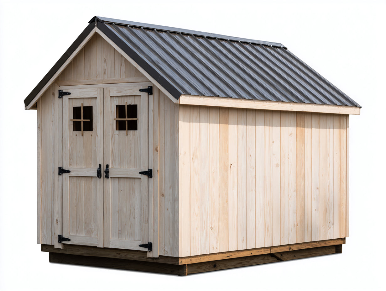Abri de jardin - Bois - 225 x 190 x 230 cm - Bois naturel-Anthracite-Noir - Style rustique