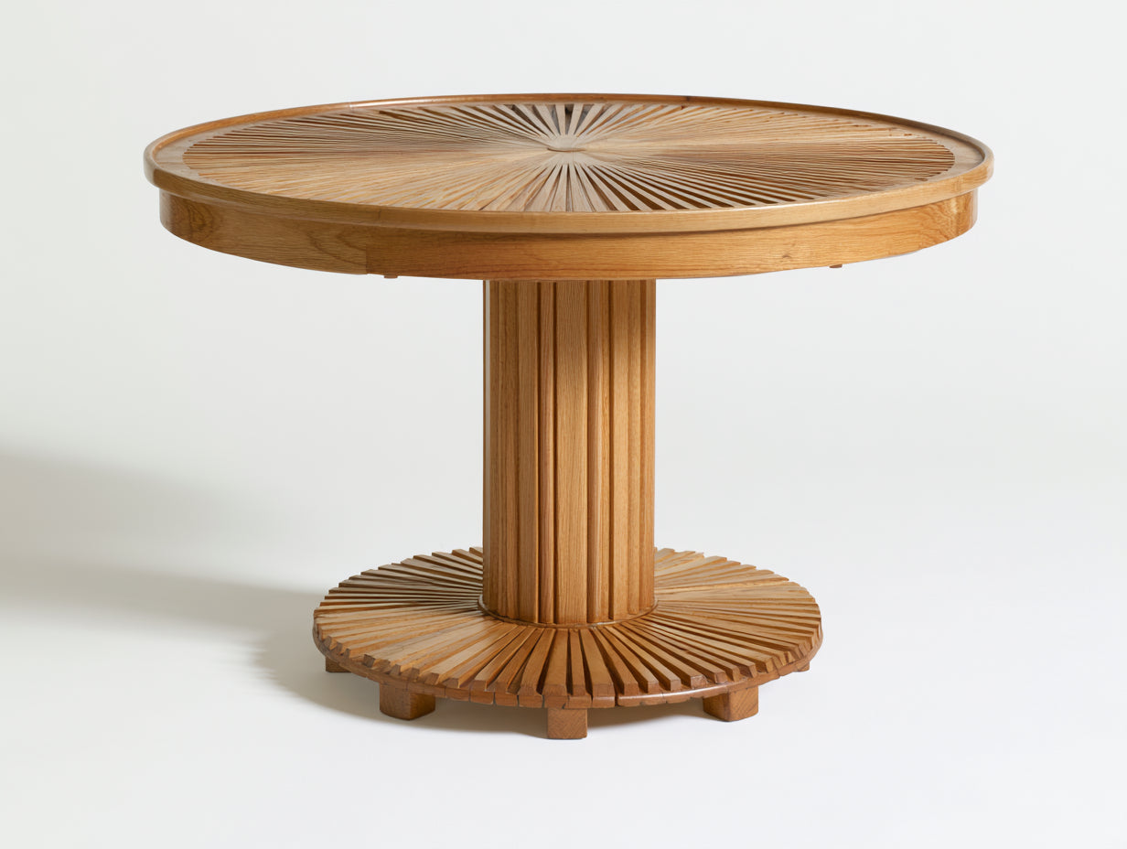 Table de jardin - Bois - 125 x 125 x 75 cm - Miel naturel - Style organique