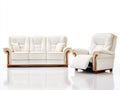 Ensemble de canapés-Cuir synthétique-210x95x100 cm-Beige-Style classique
