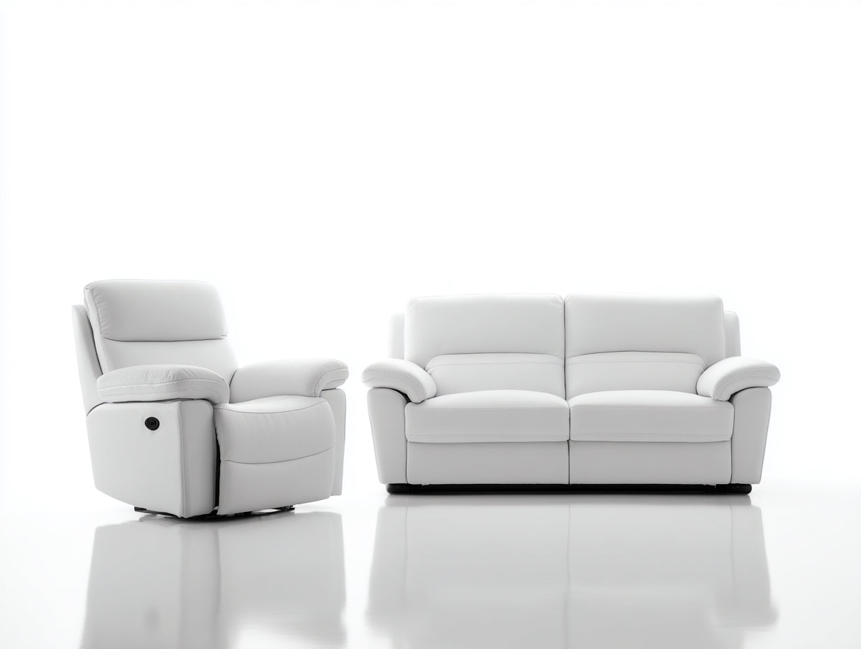 Ensemble de canapés-Cuir synthétique-168x90x92 cm-Blanc-Style moderne