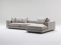 Canapé d'angle - tissu - 304 x 186 x 81 cm - beige clair-noir - style contemporain