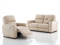 Ensemble de canapés-Cuir synthétique-195x95x98 cm-Beige-Style contemporain