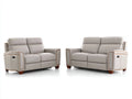 Ensemble de canapés-Cuir synthétique-200x95x98 cm-Gris clair-Style contemporain