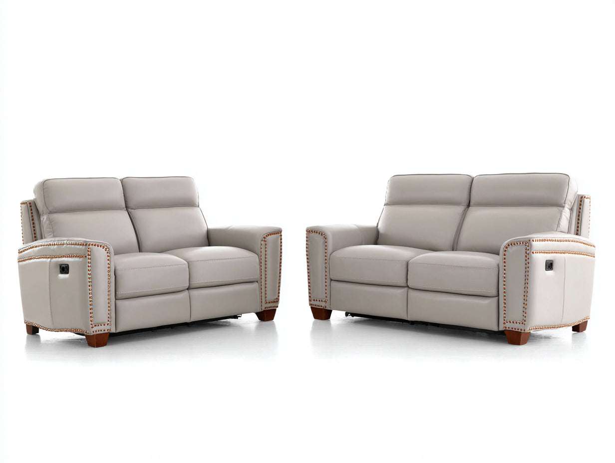 Ensemble de canapés-Cuir synthétique-200x95x98 cm-Gris clair-Style contemporain