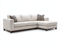 Canapé d'angle - tissu-bois - 286 x 188 x 87 cm - beige crème-marron - style moderne