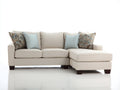 Canapé d'angle - tissu-bois - 268 x 179 x 86 cm - écru-marron foncé - style contemporain