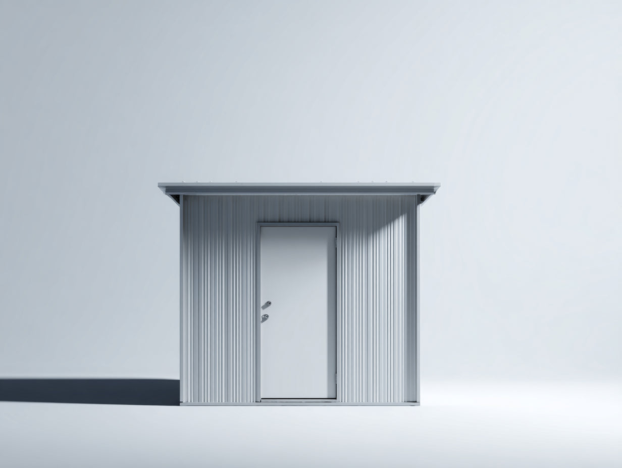 Abri de jardin - Acier - 195 x 140 x 210 cm - Gris clair - Style minimaliste
