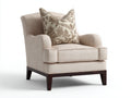 Fauteuil - tissu-bois - 85 x 83 x 96 cm - beige clair-marron foncé - style contemporain