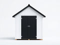 Abri de jardin - Bois composite - 215 x 165 x 240 cm - Blanc-Noir - Style classique