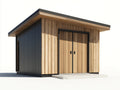 Abri de jardin - Bois - 265 x 210 x 225 cm - Bois naturel-Noir-Anthracite - Style moderne