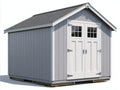 Abri de jardin - Bois composite - 250 x 205 x 240 cm - Gris clair-Blanc-Anthracite - Style cottage