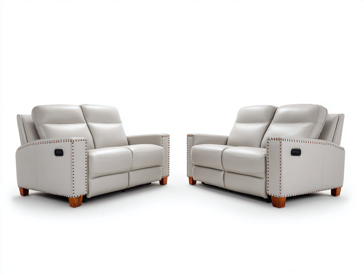 Ensemble de canapés-Cuir synthétique-205x94x99 cm-Gris clair-Style moderne