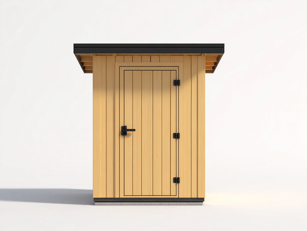 Abri de jardin - Bois - 140 x 110 x 215 cm - Bois naturel-Noir - Style rustique
