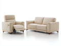 Ensemble de canapés-Cuir synthétique-190x95x98 cm-Beige-Style contemporain
