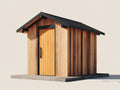 Abri de jardin - Bois - 220 x 190 x 230 cm - Bois naturel-Brun-Noir - Style chalet moderne