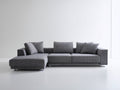 Canapé d'angle - tissu-métal - 302 x 182 x 82 cm - gris anthracite-argent - style contemporain