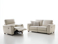 Ensemble de canapés-Cuir synthétique-198x96x99 cm-Beige-Style contemporain